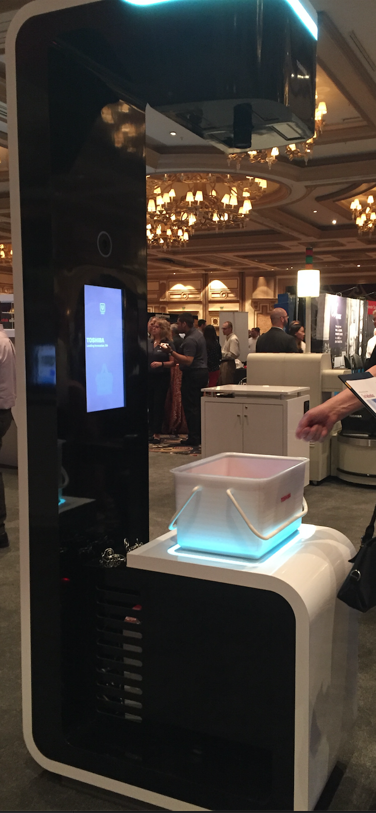 Product Fair demonstration of facial recognition self-checkout at Toshiba Connect 2016.